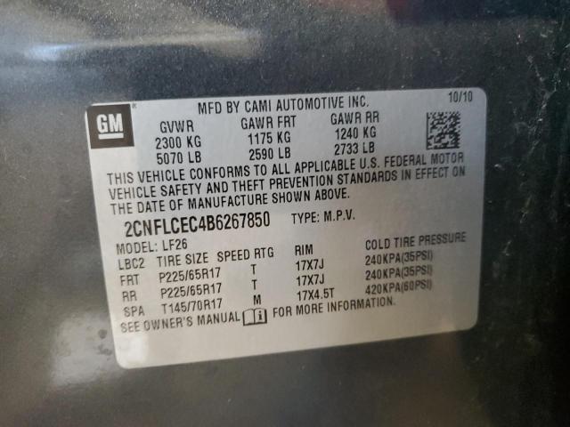 Photo 12 VIN: 2CNFLCEC4B6267850 - CHEVROLET EQUINOX LS 