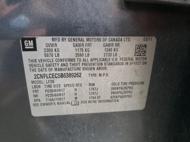 Photo 9 VIN: 2CNFLCEC5B6389262 - CHEVROLET EQUINOX LS 