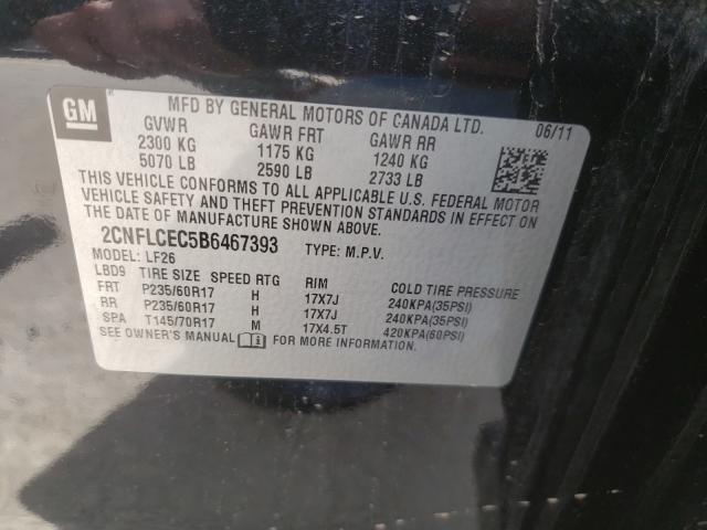 Photo 9 VIN: 2CNFLCEC5B6467393 - CHEVROLET EQUINOX LS 