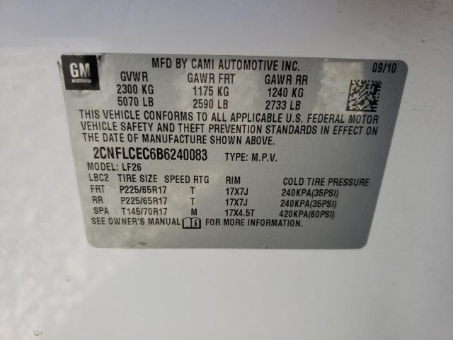 Photo 9 VIN: 2CNFLCEC6B6240083 - CHEVROLET EQUINOX LS 