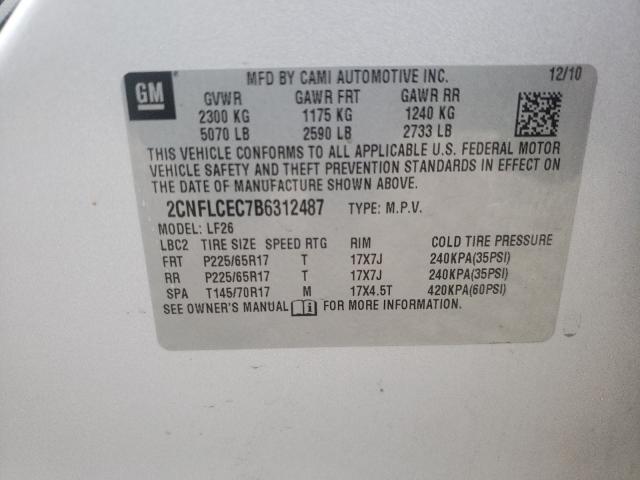 Photo 9 VIN: 2CNFLCEC7B6312487 - CHEVROLET EQUINOX LS 