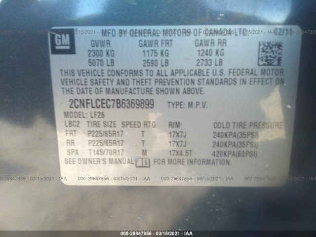 Photo 8 VIN: 2CNFLCEC7B6369899 - CHEVROLET EQUINOX 