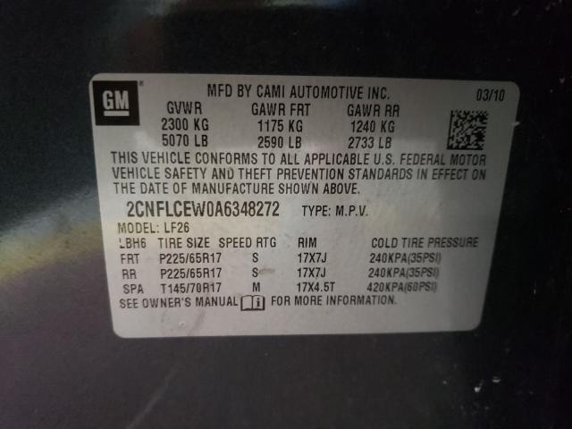 Photo 9 VIN: 2CNFLCEW0A6348272 - CHEVROLET EQUINOX LS 