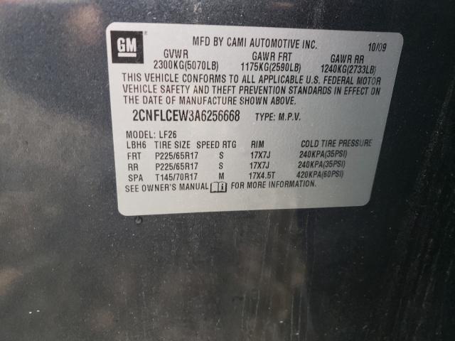 Photo 9 VIN: 2CNFLCEW3A6256668 - CHEVROLET EQUINOX LS 