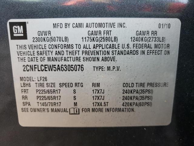 Photo 9 VIN: 2CNFLCEW5A6305076 - CHEVROLET EQUINOX LS 