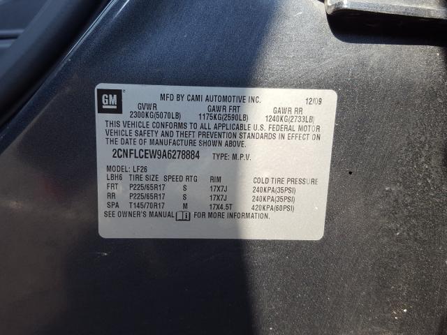 Photo 9 VIN: 2CNFLCEW9A6278884 - CHEVROLET EQUINOX LS 