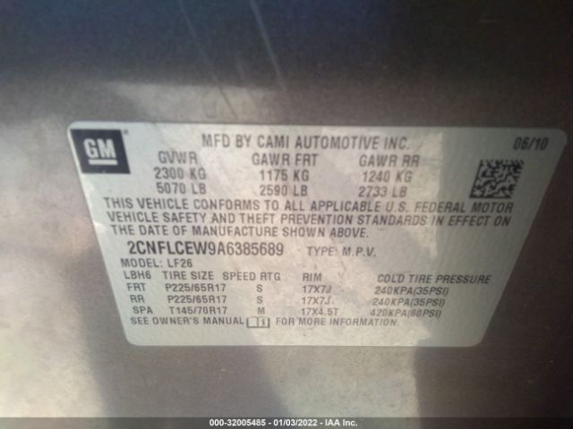 Photo 8 VIN: 2CNFLCEW9A6385689 - CHEVROLET EQUINOX 