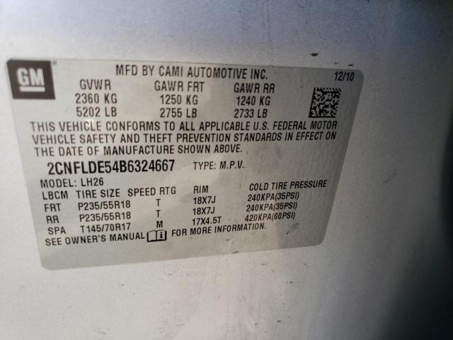 Photo 11 VIN: 2CNFLDE54B6324667 - CHEVROLET EQUINOX LT 