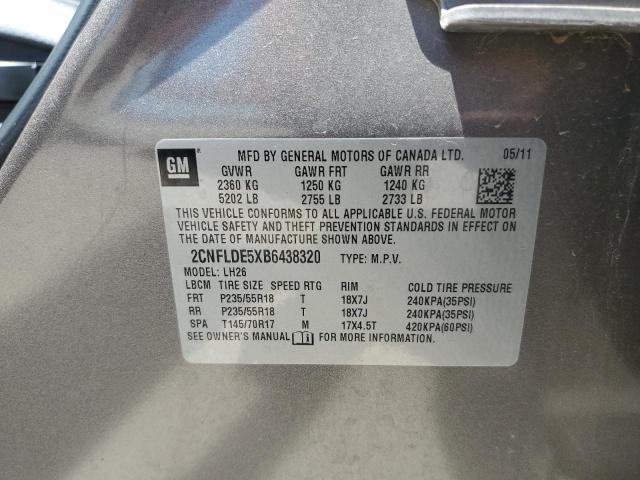 Photo 12 VIN: 2CNFLDE5XB6438320 - CHEVROLET EQUINOX LT 