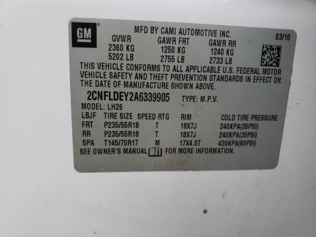 Photo 12 VIN: 2CNFLDEY2A6339905 - CHEVROLET EQUINOX LT 