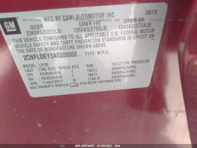 Photo 8 VIN: 2CNFLDEY3A6209566 - CHEVROLET EQUINOX 