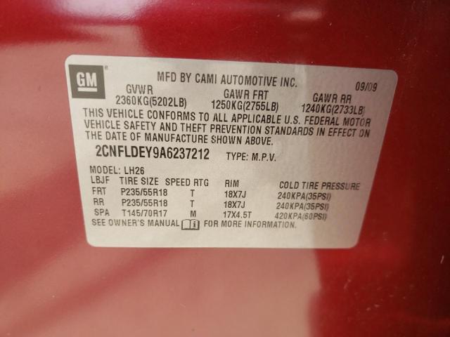 Photo 12 VIN: 2CNFLDEY9A6237212 - CHEVROLET EQUINOX LT 