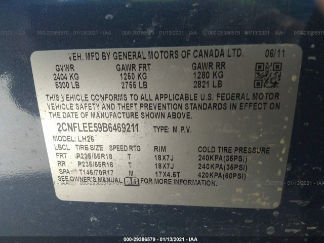 Photo 8 VIN: 2CNFLEE59B6469211 - CHEVROLET EQUINOX 