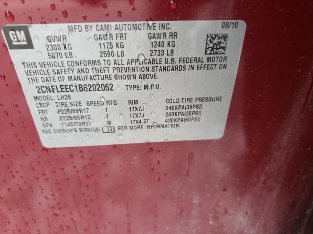 Photo 9 VIN: 2CNFLEEC1B6202062 - CHEVROLET EQUINOX LT 