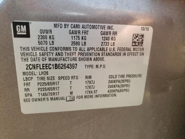 Photo 9 VIN: 2CNFLEEC1B6264397 - CHEVROLET EQUINOX LT 