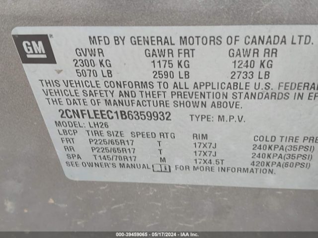 Photo 8 VIN: 2CNFLEEC1B6359932 - CHEVROLET EQUINOX 