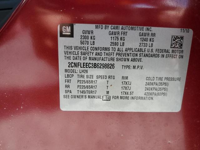 Photo 9 VIN: 2CNFLEEC3B6298826 - CHEVROLET EQUINOX LT 