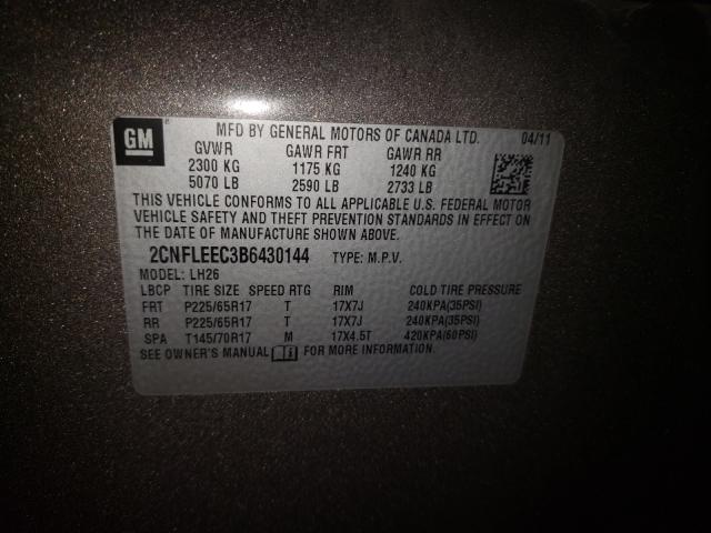 Photo 9 VIN: 2CNFLEEC3B6430144 - CHEVROLET EQUINOX LT 