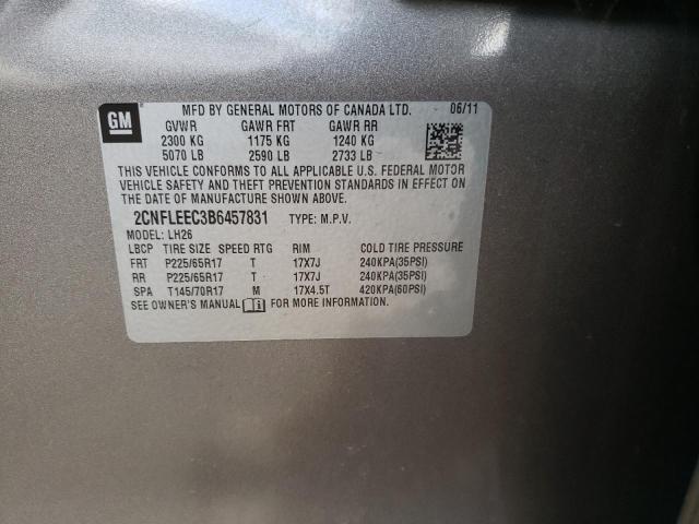 Photo 12 VIN: 2CNFLEEC3B6457831 - CHEVROLET EQUINOX LT 