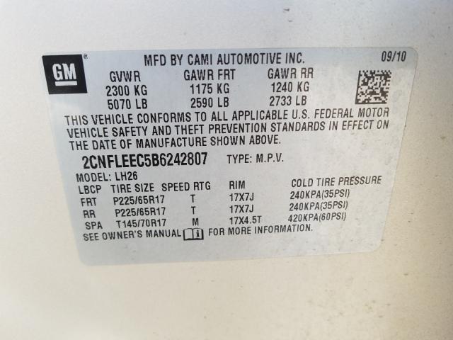 Photo 9 VIN: 2CNFLEEC5B6242807 - CHEVROLET EQUINOX LT 