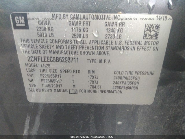 Photo 8 VIN: 2CNFLEEC5B6293711 - CHEVROLET EQUINOX 