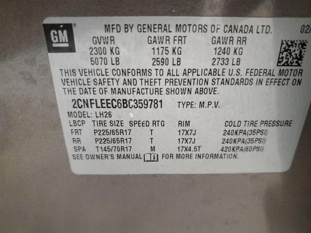 Photo 12 VIN: 2CNFLEEC6B6359781 - CHEVROLET EQUINOX LT 