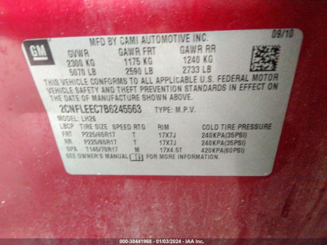 Photo 8 VIN: 2CNFLEEC7B6245563 - CHEVROLET EQUINOX 