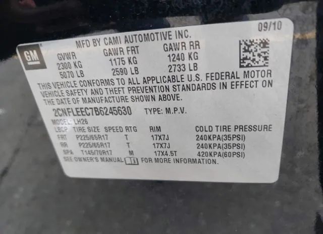 Photo 8 VIN: 2CNFLEEC7B6245630 - CHEVROLET EQUINOX 