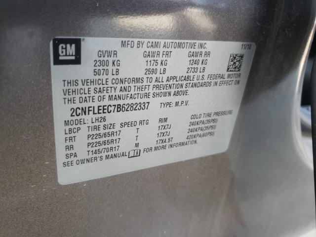 Photo 9 VIN: 2CNFLEEC7B6282337 - CHEVROLET EQUINOX LT 