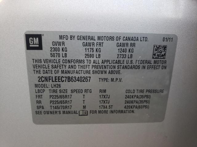 Photo 11 VIN: 2CNFLEEC7B6340267 - CHEVROLET EQUINOX LT 