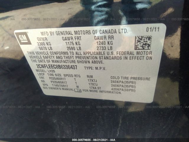 Photo 8 VIN: 2CNFLEEC8B6336437 - CHEVROLET EQUINOX 