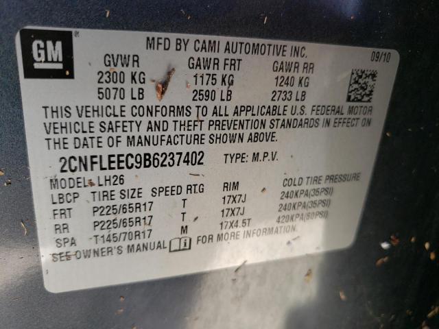 Photo 9 VIN: 2CNFLEEC9B6237402 - CHEVROLET EQUINOX LT 