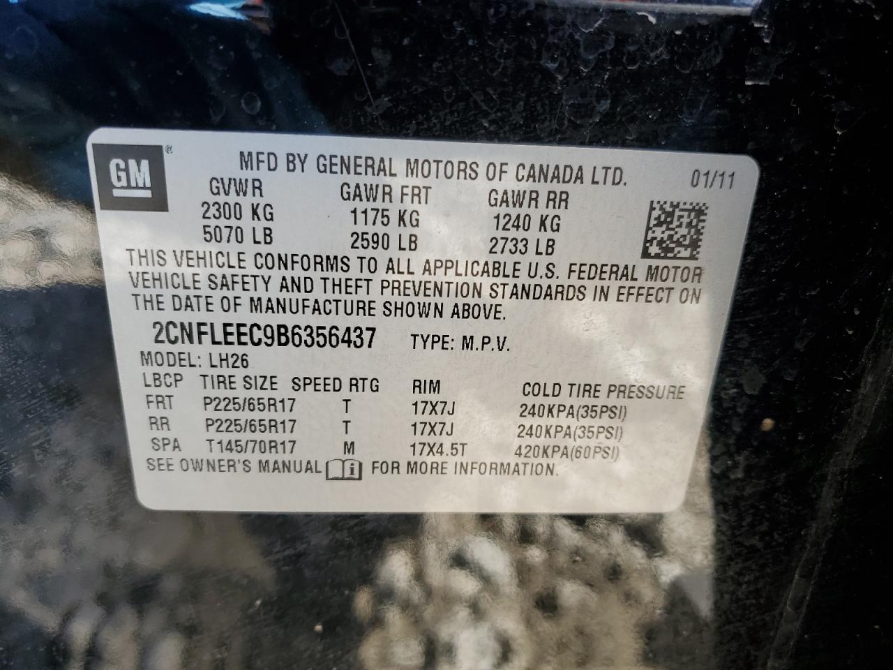 Photo 11 VIN: 2CNFLEEC9B6356437 - CHEVROLET EQUINOX 