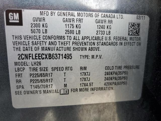 Photo 12 VIN: 2CNFLEECXB6371495 - CHEVROLET EQUINOX LT 