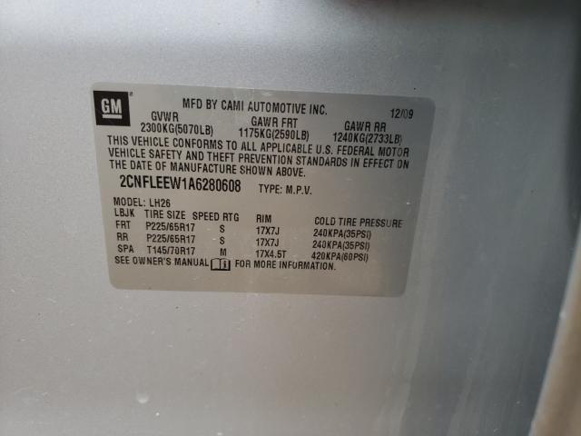 Photo 9 VIN: 2CNFLEEW1A6280608 - CHEVROLET EQUINOX LT 