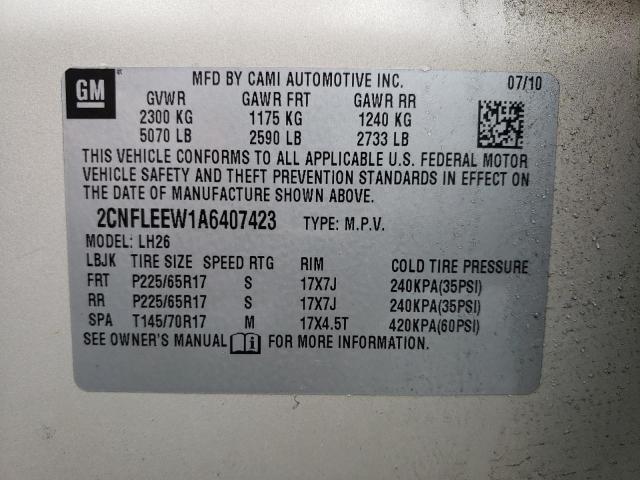 Photo 12 VIN: 2CNFLEEW1A6407423 - CHEVROLET EQUINOX LT 