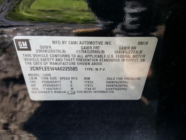 Photo 9 VIN: 2CNFLEEW4A6225585 - CHEVROLET EQUINOX LT 