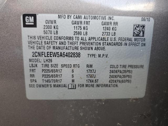 Photo 12 VIN: 2CNFLEEW5A6402838 - CHEVROLET EQUINOX LT 