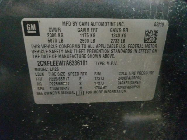 Photo 9 VIN: 2CNFLEEW7A6336101 - CHEVROLET EQUINOX LT 