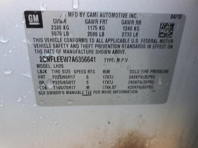 Photo 11 VIN: 2CNFLEEW7A6356641 - CHEVROLET EQUINOX LT 