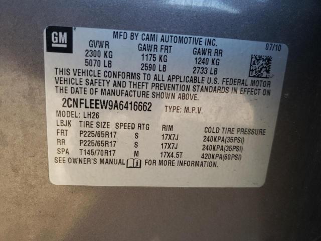 Photo 11 VIN: 2CNFLEEW9A6416662 - CHEVROLET EQUINOX LT 