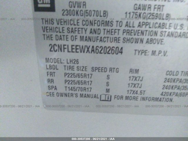 Photo 8 VIN: 2CNFLEEWXA6202604 - CHEVROLET EQUINOX 