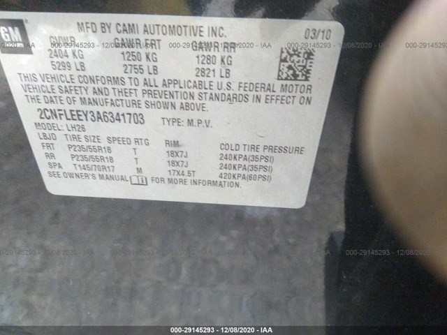 Photo 8 VIN: 2CNFLEEY3A6341703 - CHEVROLET EQUINOX 