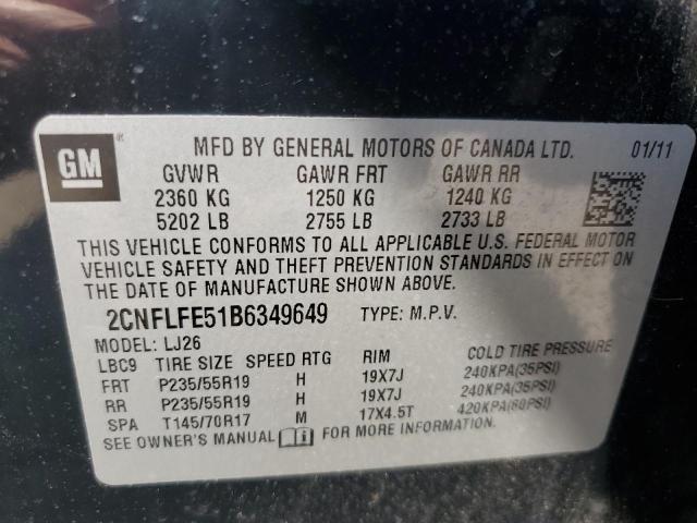 Photo 12 VIN: 2CNFLFE51B6349649 - CHEVROLET EQUINOX LT 