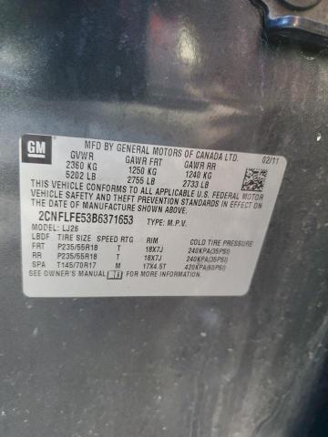 Photo 11 VIN: 2CNFLFE53B6371653 - CHEVROLET EQUINOX LT 