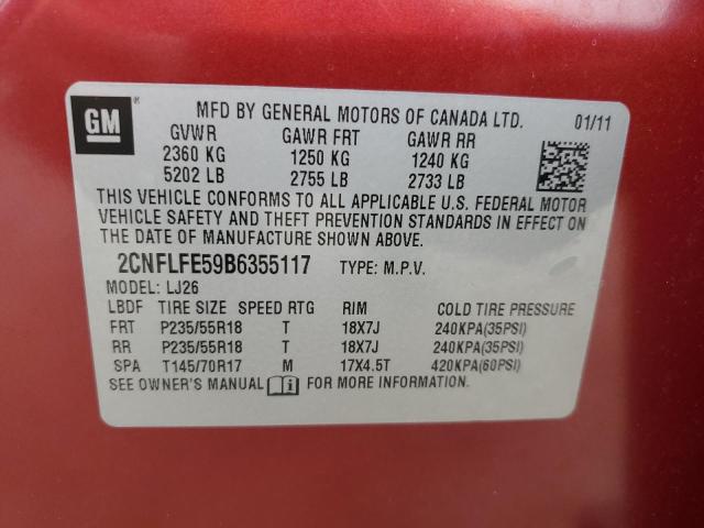 Photo 12 VIN: 2CNFLFE59B6355117 - CHEVROLET EQUINOX LT 