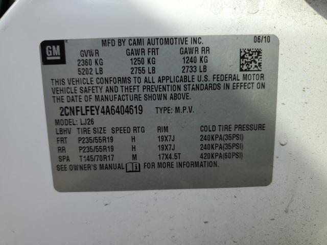 Photo 9 VIN: 2CNFLFEY4A6404619 - CHEVROLET EQUINOX LT 