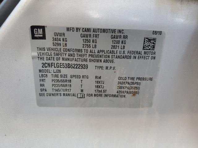 Photo 12 VIN: 2CNFLGE53B6222939 - CHEVROLET EQUINOX LT 