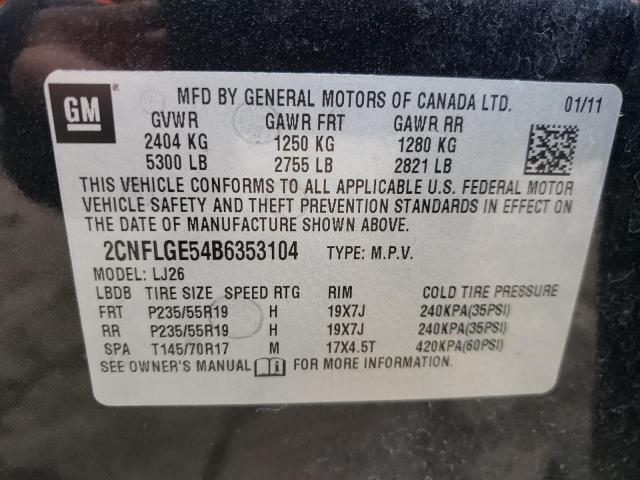 Photo 9 VIN: 2CNFLGE54B6353104 - CHEVROLET EQUINOX LT 