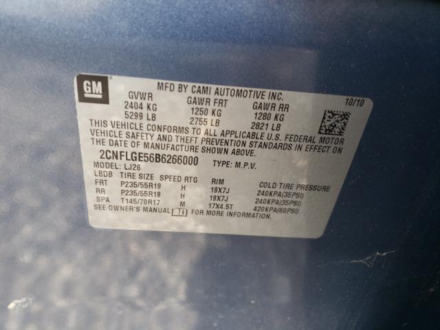 Photo 9 VIN: 2CNFLGE56B6266000 - CHEVROLET EQUINOX LT 